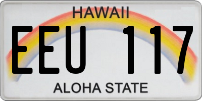 HI license plate EEU117