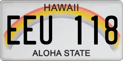 HI license plate EEU118