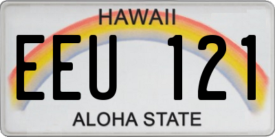 HI license plate EEU121