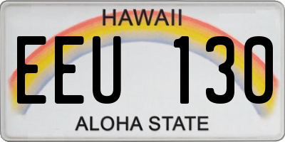 HI license plate EEU130