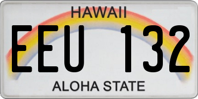 HI license plate EEU132