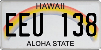 HI license plate EEU138