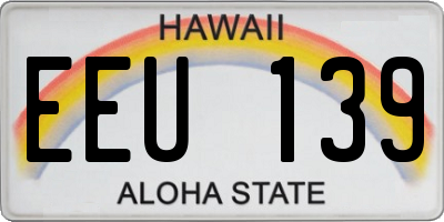HI license plate EEU139