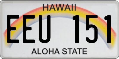 HI license plate EEU151