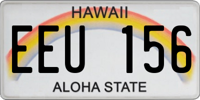 HI license plate EEU156