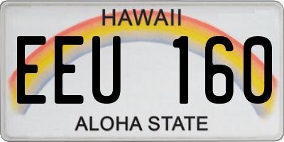 HI license plate EEU160