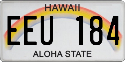 HI license plate EEU184