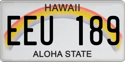 HI license plate EEU189