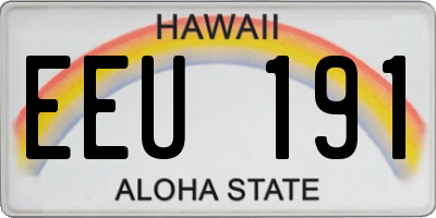 HI license plate EEU191