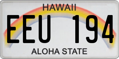 HI license plate EEU194