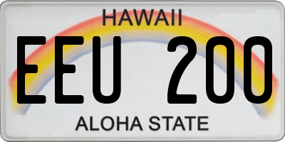 HI license plate EEU200