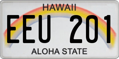 HI license plate EEU201