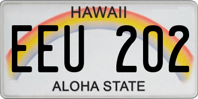 HI license plate EEU202