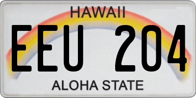 HI license plate EEU204