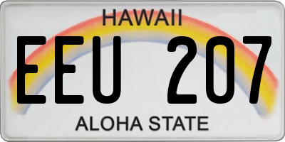 HI license plate EEU207
