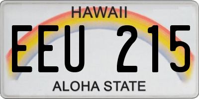 HI license plate EEU215