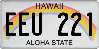HI license plate EEU221