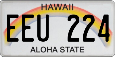 HI license plate EEU224