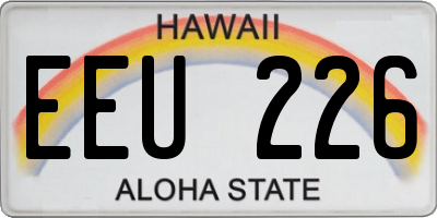 HI license plate EEU226