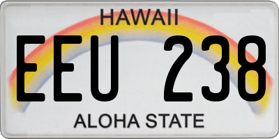 HI license plate EEU238