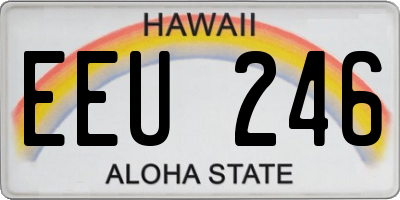HI license plate EEU246
