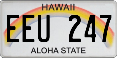 HI license plate EEU247