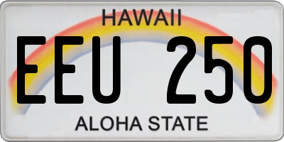 HI license plate EEU250