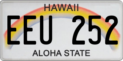 HI license plate EEU252