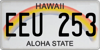 HI license plate EEU253