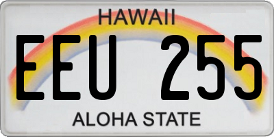 HI license plate EEU255