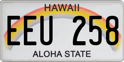HI license plate EEU258