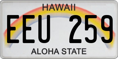 HI license plate EEU259