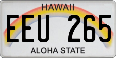 HI license plate EEU265