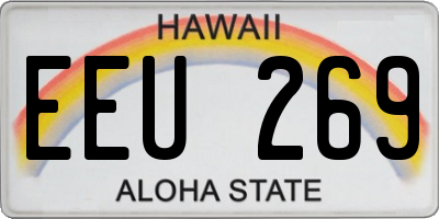HI license plate EEU269