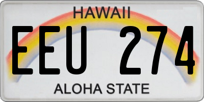 HI license plate EEU274