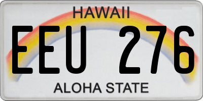 HI license plate EEU276