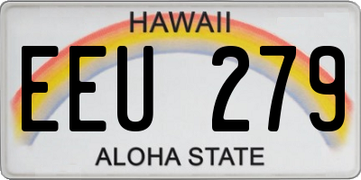 HI license plate EEU279