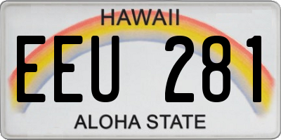HI license plate EEU281