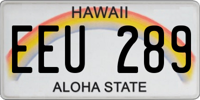HI license plate EEU289