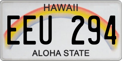 HI license plate EEU294