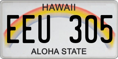 HI license plate EEU305