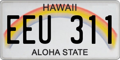 HI license plate EEU311