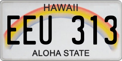 HI license plate EEU313