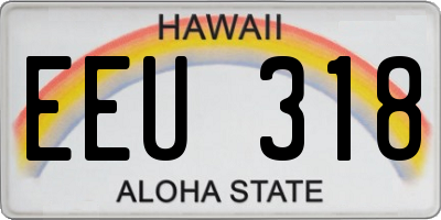 HI license plate EEU318