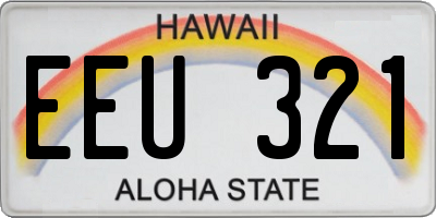 HI license plate EEU321