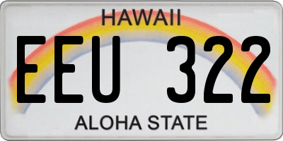 HI license plate EEU322