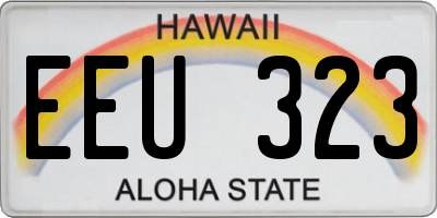 HI license plate EEU323