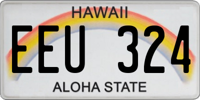 HI license plate EEU324
