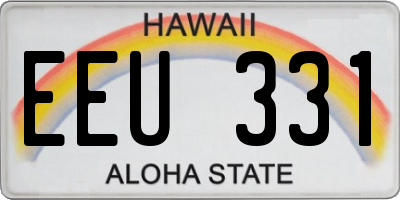 HI license plate EEU331