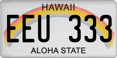 HI license plate EEU333